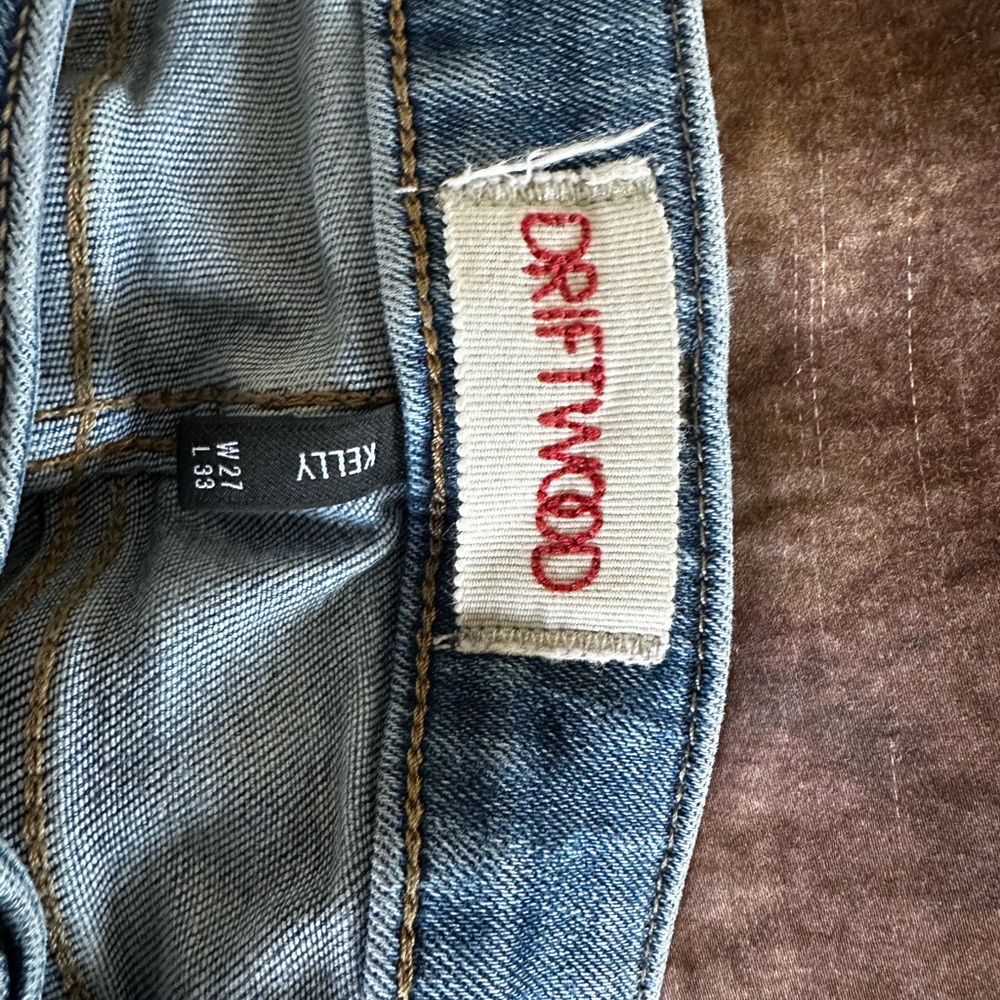 DRIFTWOOD Light Blue Floral Embroidered Jeans - Picture 5 of 6